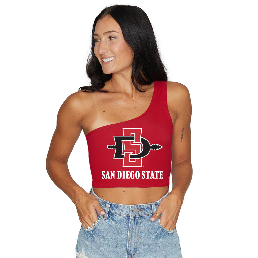 San Diego State Red One Shoulder Top | lojobands
