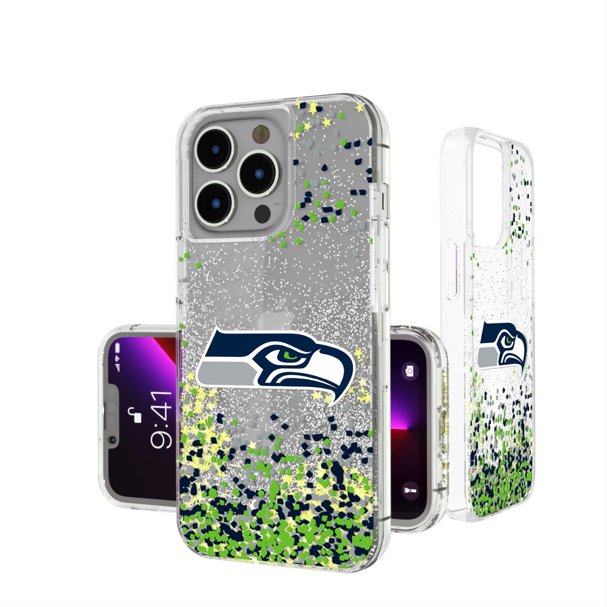 Seattle Seahawks Confetti Glitter Phone Case 7