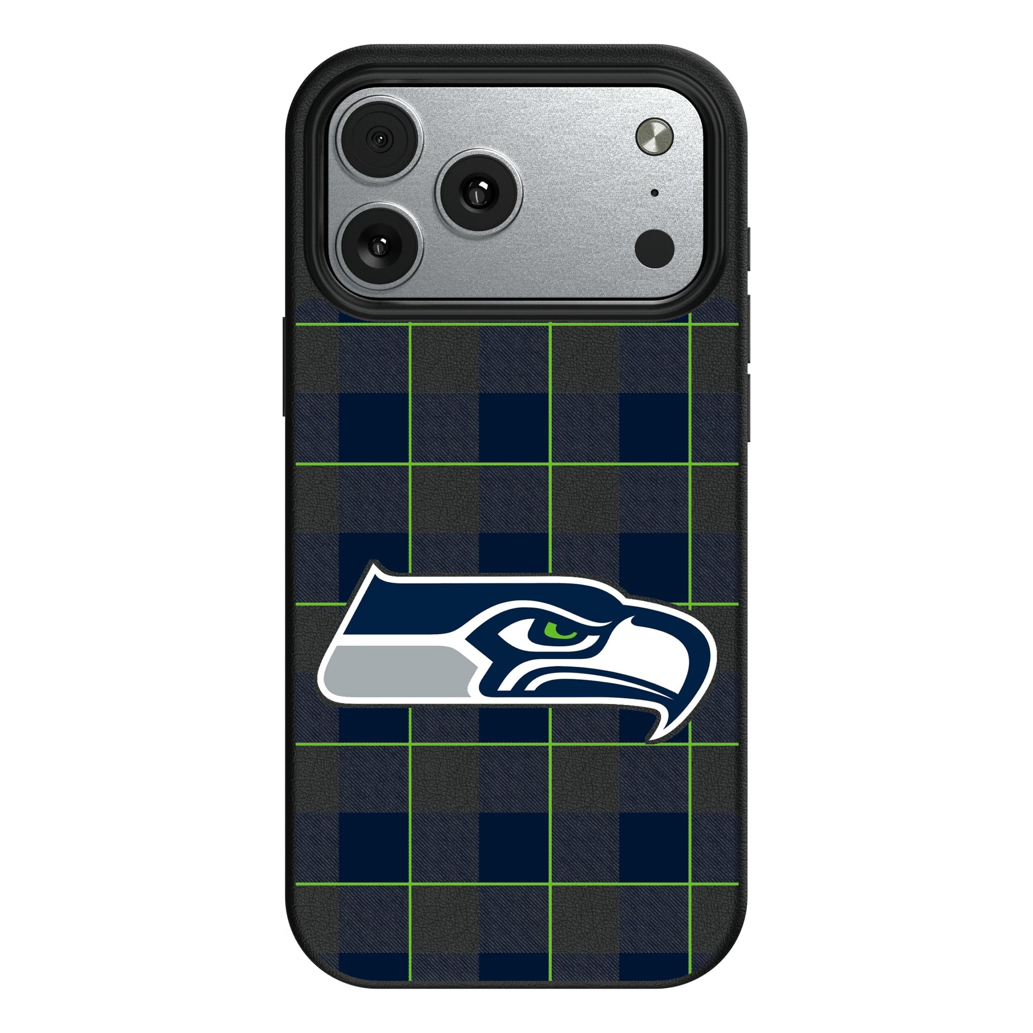 Seattle Seahawks Plaid MagSafe Compatible Phone Case for Apple iPhone 10