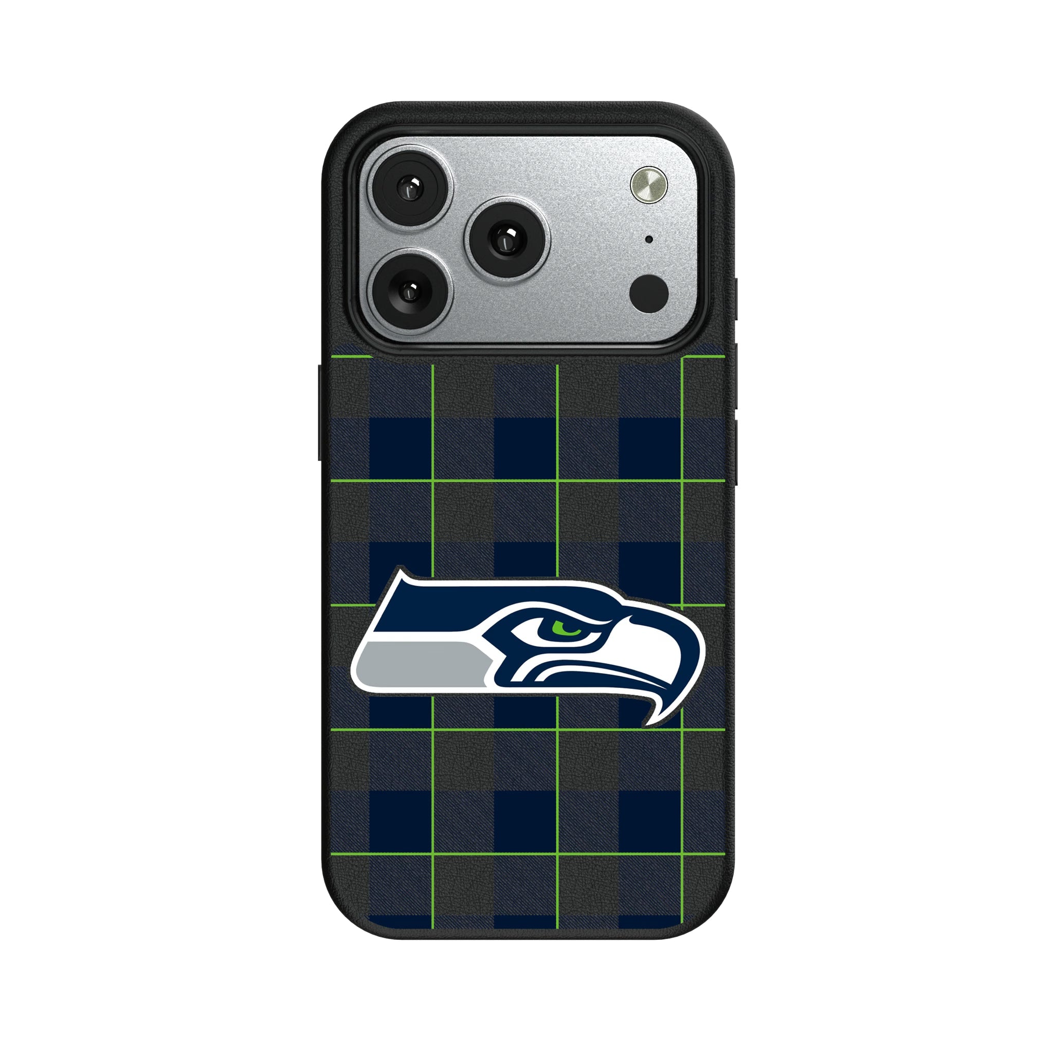 Seattle Seahawks Plaid MagSafe Compatible Phone Case for Apple iPhone 9