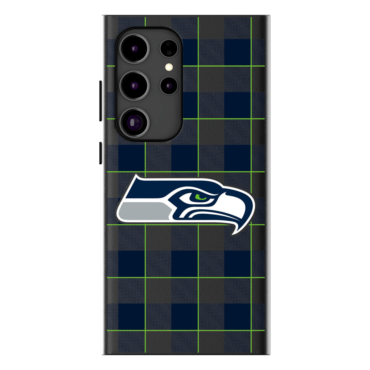 Seattle Seahawks Plaid MagSafe Compatible Phone Case for Samsung Galaxy 10
