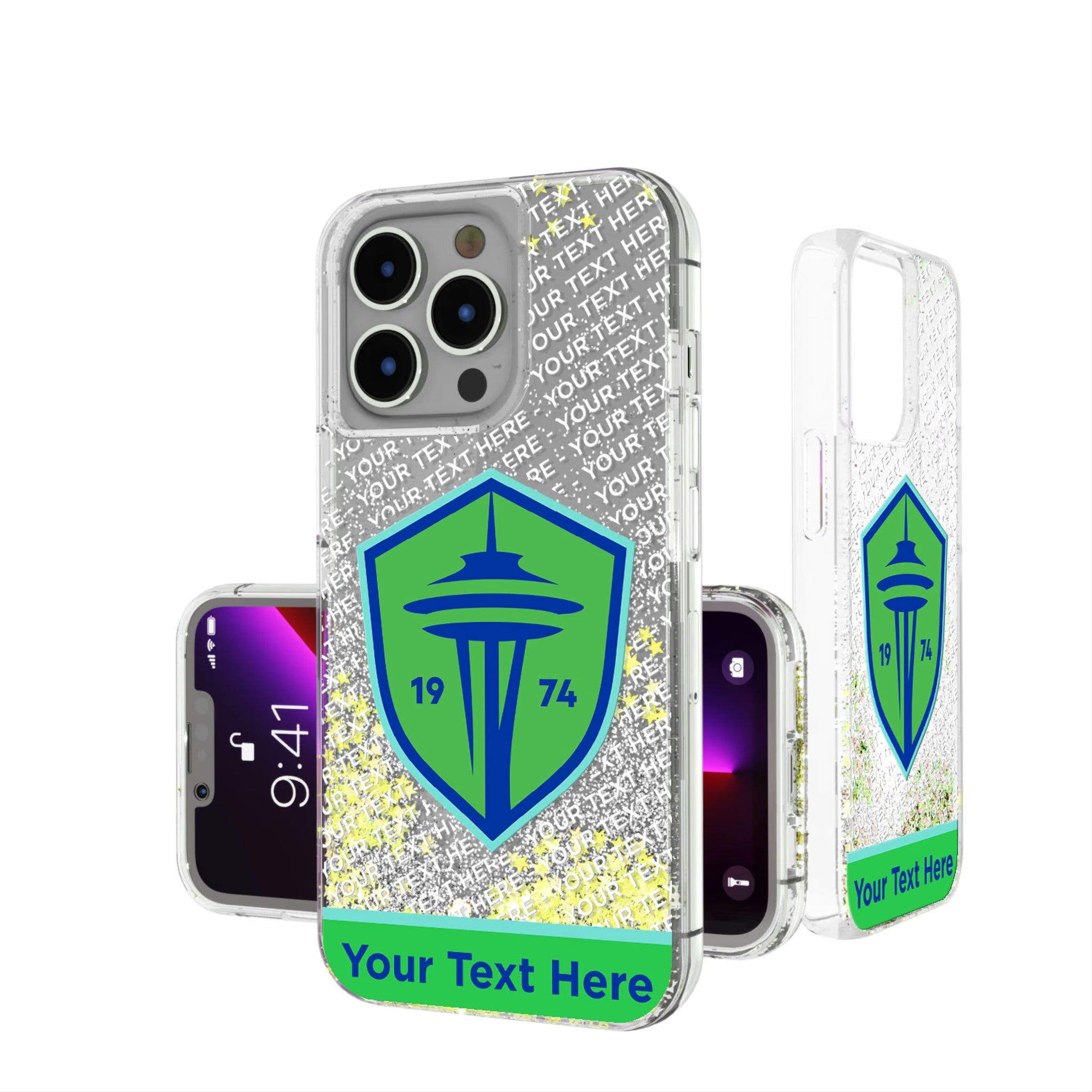 Seattle Sounders FC Personalized EndZone Plus Glitter Phone Case for Apple iPhone 7