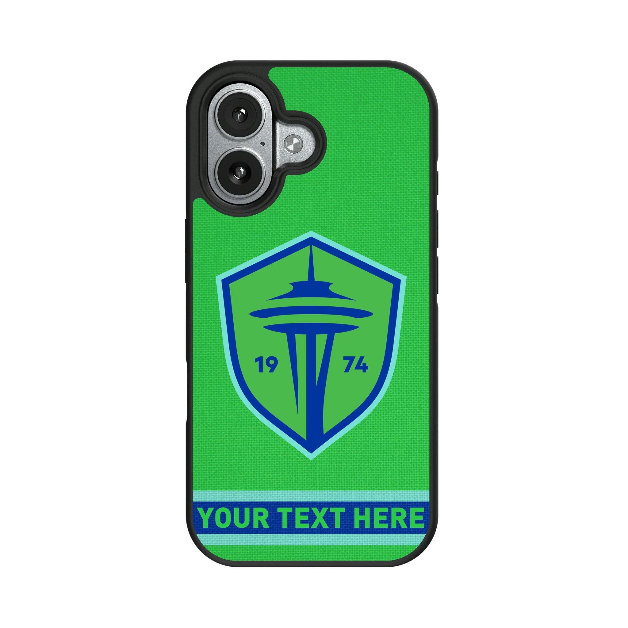 Seattle Sounders FC Personalized Stripe Bump Phone Case for Apple iPhone 9