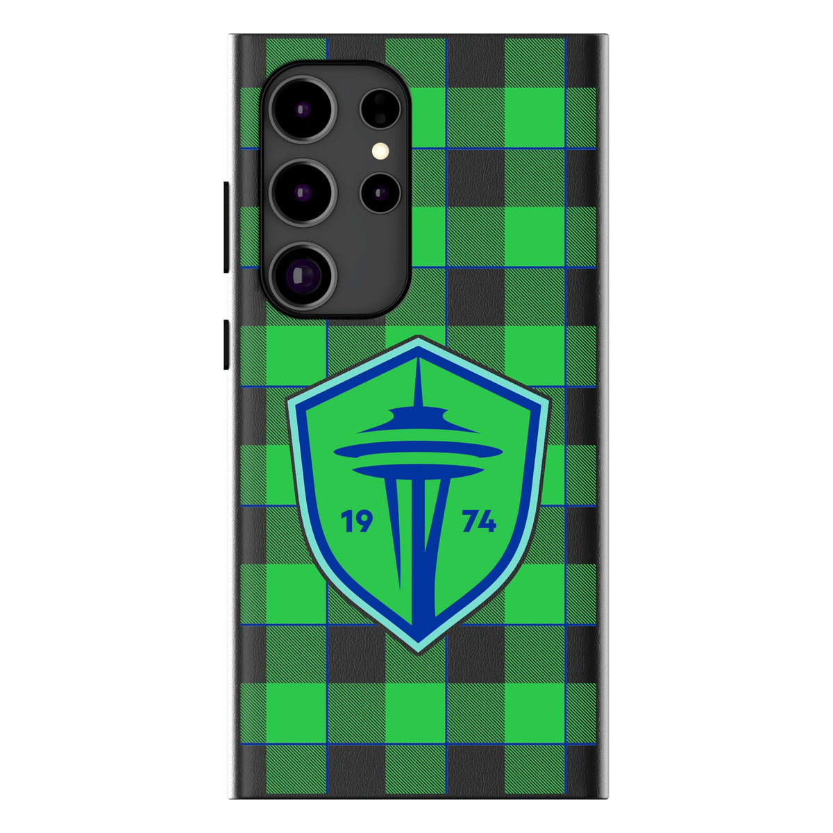 Seattle Sounders FC Plaid MagSafe Compatible Phone Case for Samsung Galaxy 14
