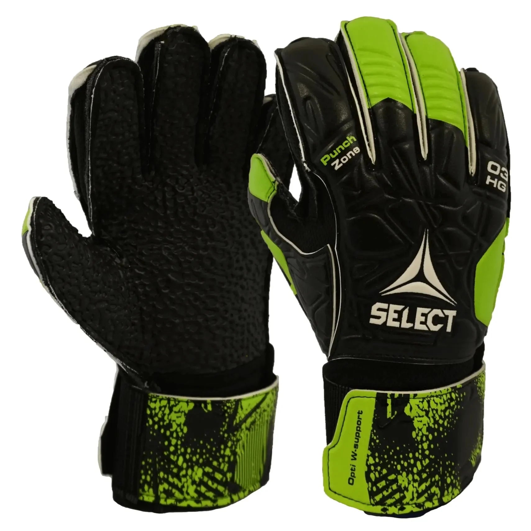 Select 03 Youth Protec HG Goalkeeper Gloves - Black-Green 1
