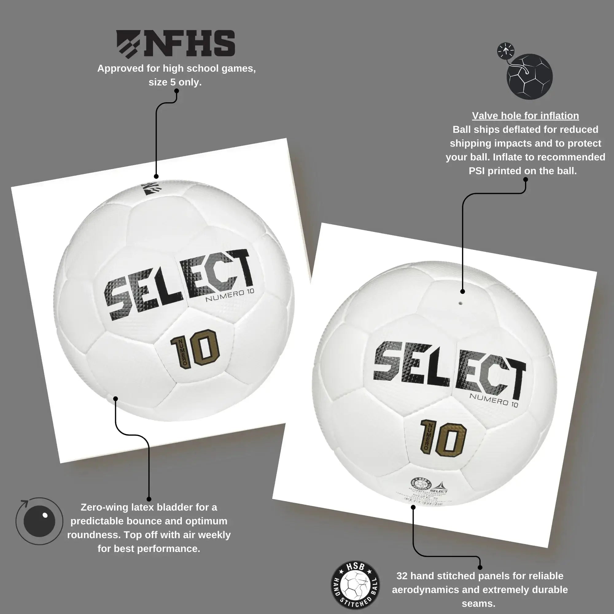 Select v25 Numero 10 NFHS Fifa Basic Soccer Ball 6