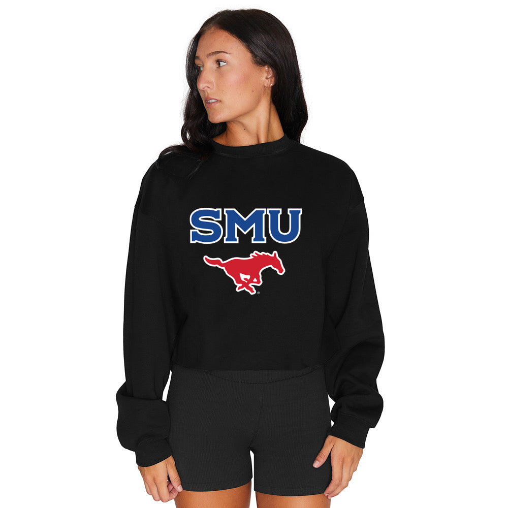 SMU Mustangs Black Crewneck | lojobands