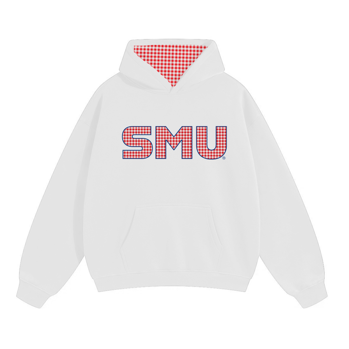 SMU Mustangs Gingham Hoodie | lojobands