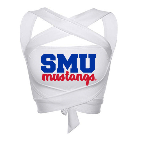 SMU Mustangs White Multi Way Bandeau Top | lojobands 4