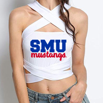 SMU Mustangs White Multi Way Bandeau Top | lojobands 9