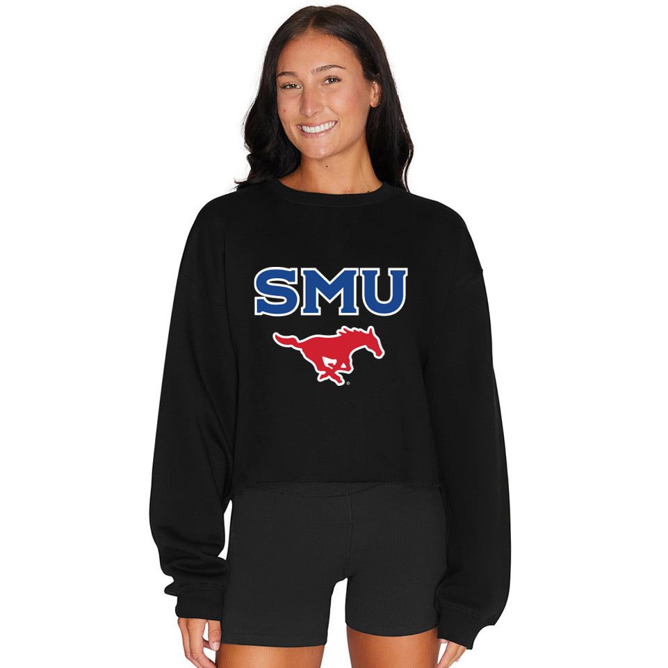 SMU Mustangs Black Crewneck | lojobands