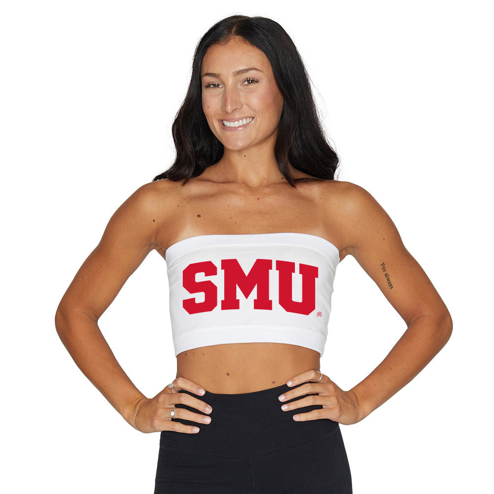 SMU Mustangs White Bandeau Top | lojobands