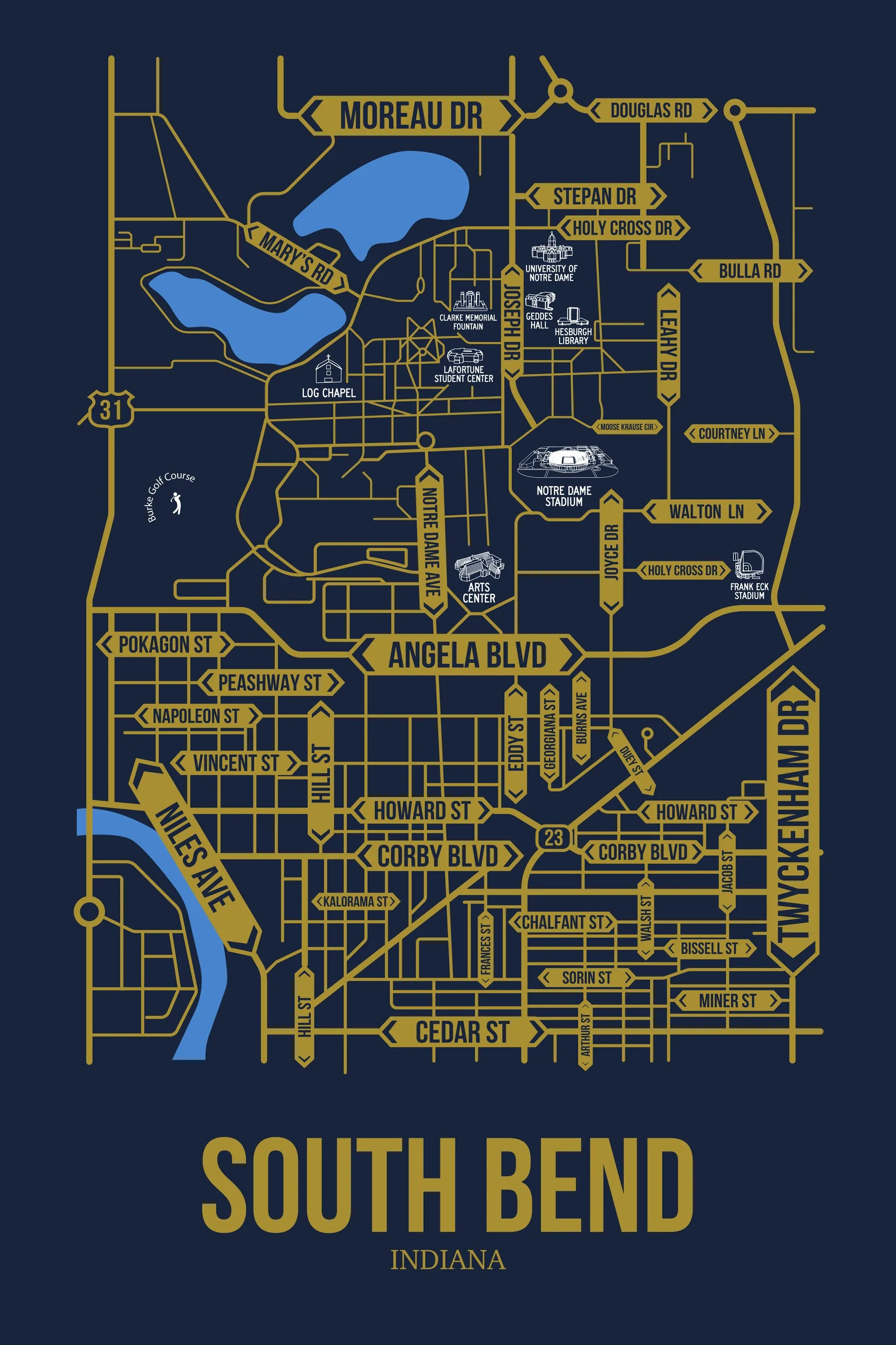 South Bend, Indiana street map 7