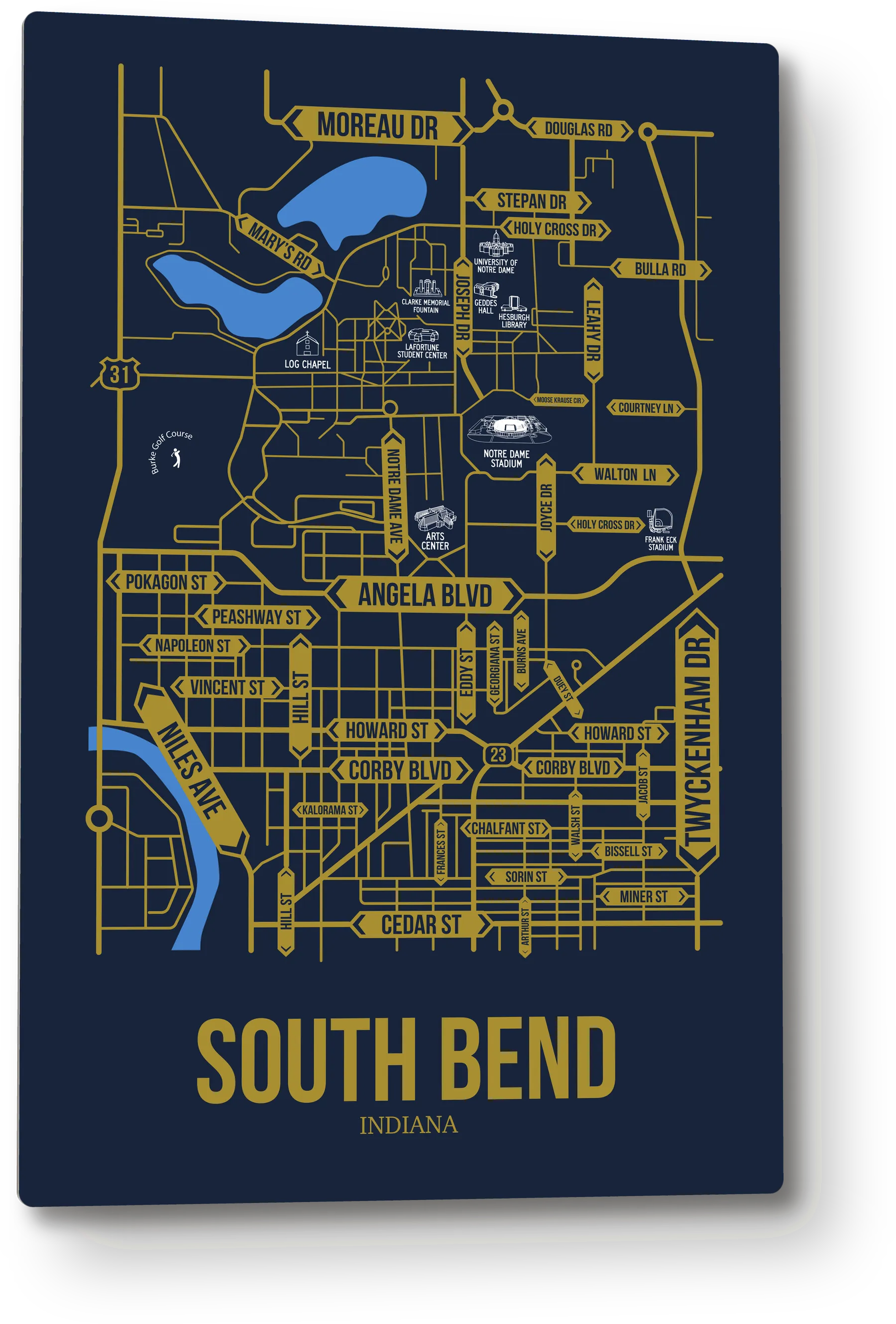 South Bend, Indiana street map 1
