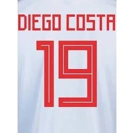 Spain 2018 Away D. Costa #19 Jersey Name Set 1