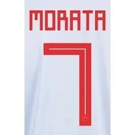 Spain 2018 Away Morata #7 Jersey Name Set 1