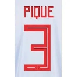 Spain 2018 Away Pique #3 Jersey Name Set 1