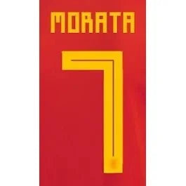 Spain 2018 Home A.Morata #7 Jersey Name Set 1