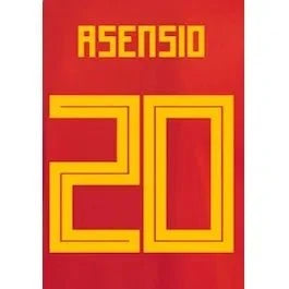 Spain 2018 Home Asensio #20 Jersey Name Set 1