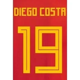 Spain 2018 Home D. Costa #19 Jersey Name Set 1
