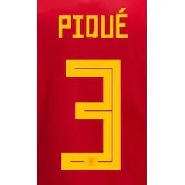 Spain 2018 Pique Home #3 Jersey Name Set 1