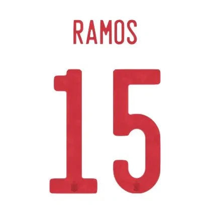 Spain 2020/21 Away Ramos #15 Jersey Name Set 1