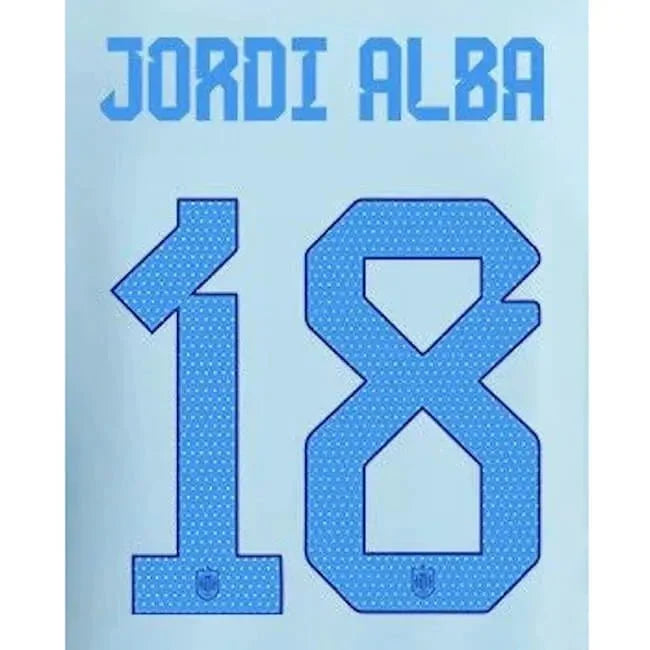 Spain 2022-23 Away J. Alba #18 Jersey Name Set 1