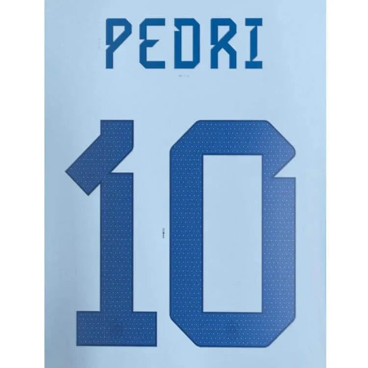 Spain 2022-23 Away Pedri #10 Jersey Name Set 1