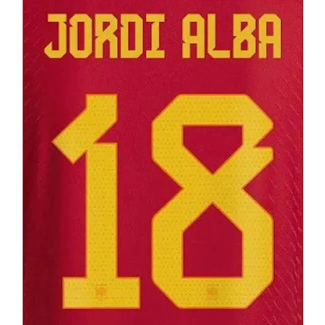 Spain 2022-23 Home J. Alba #18 Jersey Name Set 1