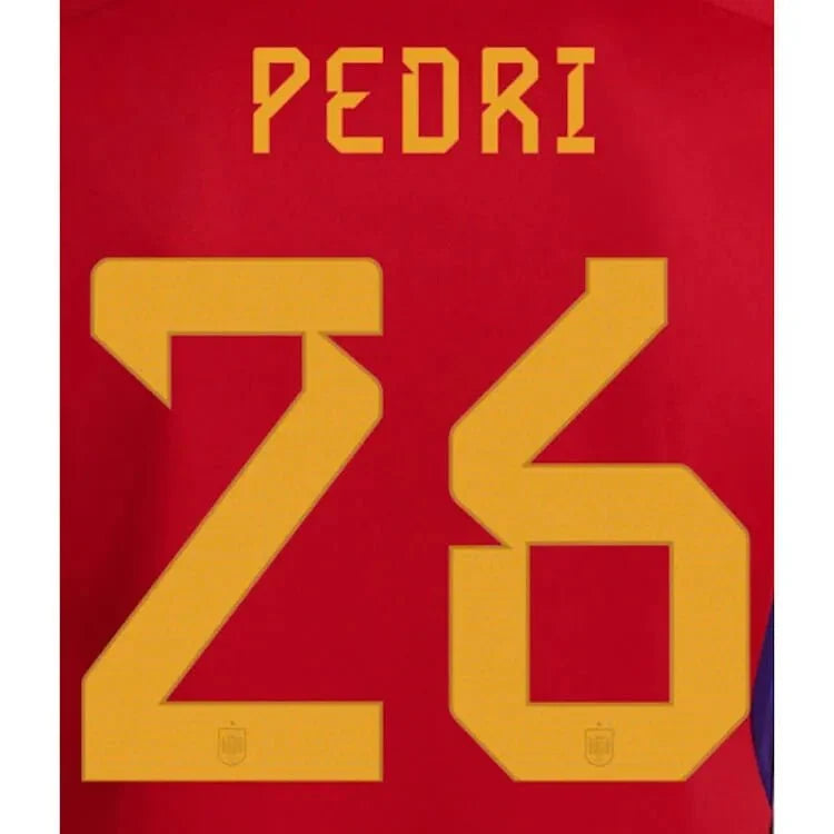 Spain 2022-23 Home Pedri #26 Jersey Name Set 1