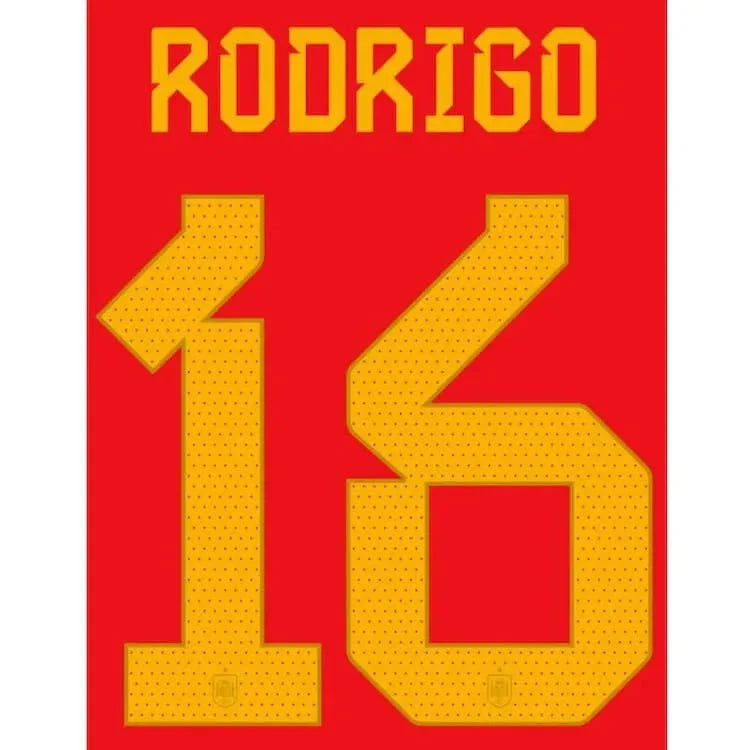 Spain 2022-23 Home Rodrigo #16 Jersey Name Set 1
