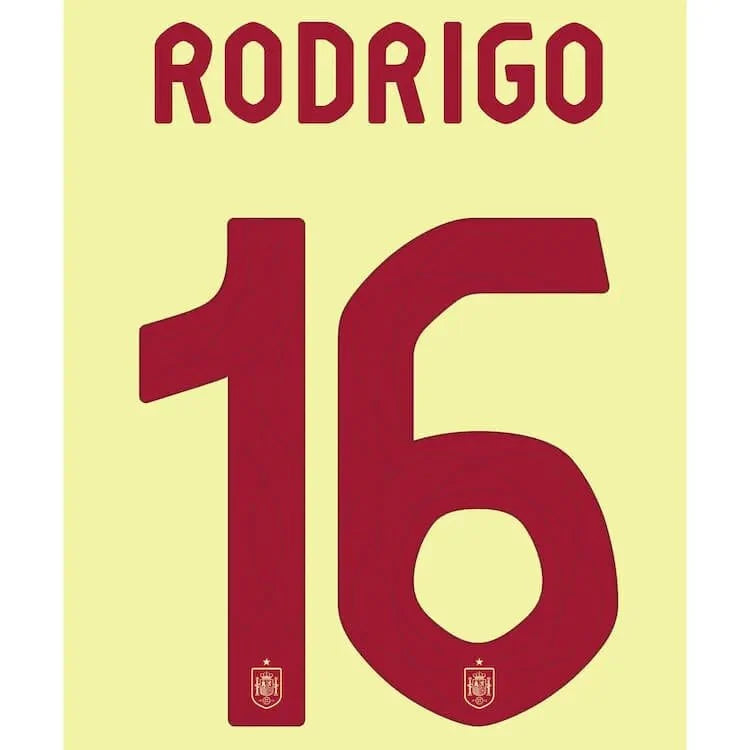 Spain 2024/25 Away Rodrigo #16 Jersey Name Set 1