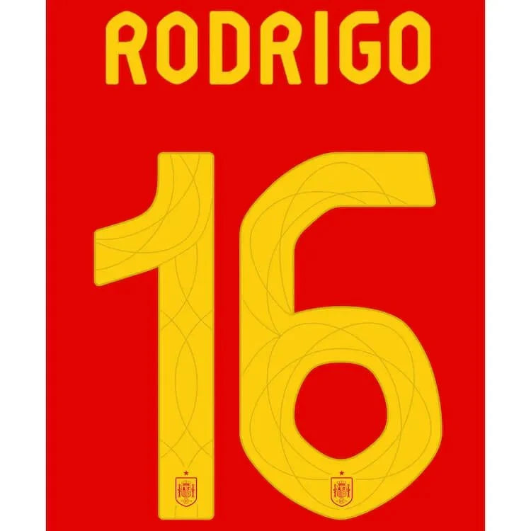 Spain 2024/25 Home Rodrigo #16 Jersey Name Set 1