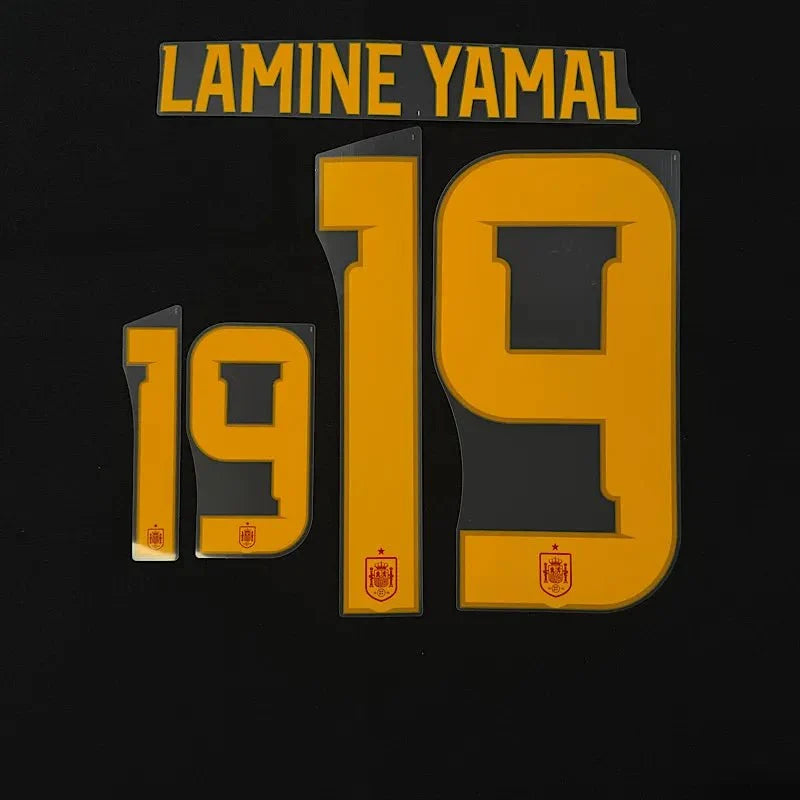 Spain 2026- Home LAMINE YAMAL #19 Youth Jersey Name Set 1