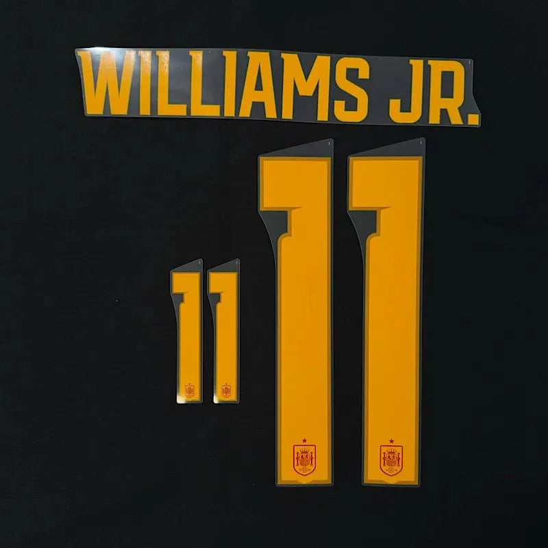 Spain 2026- Home WILLIAMS JR #11 Jersey Name Set 1