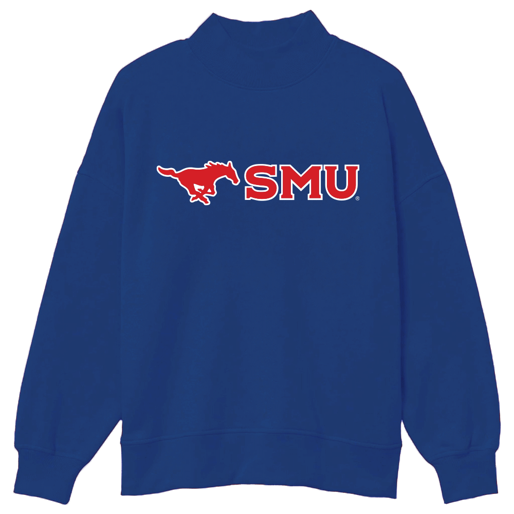 SMU Mustangs Mock Neck Sweatshirt | lojobands