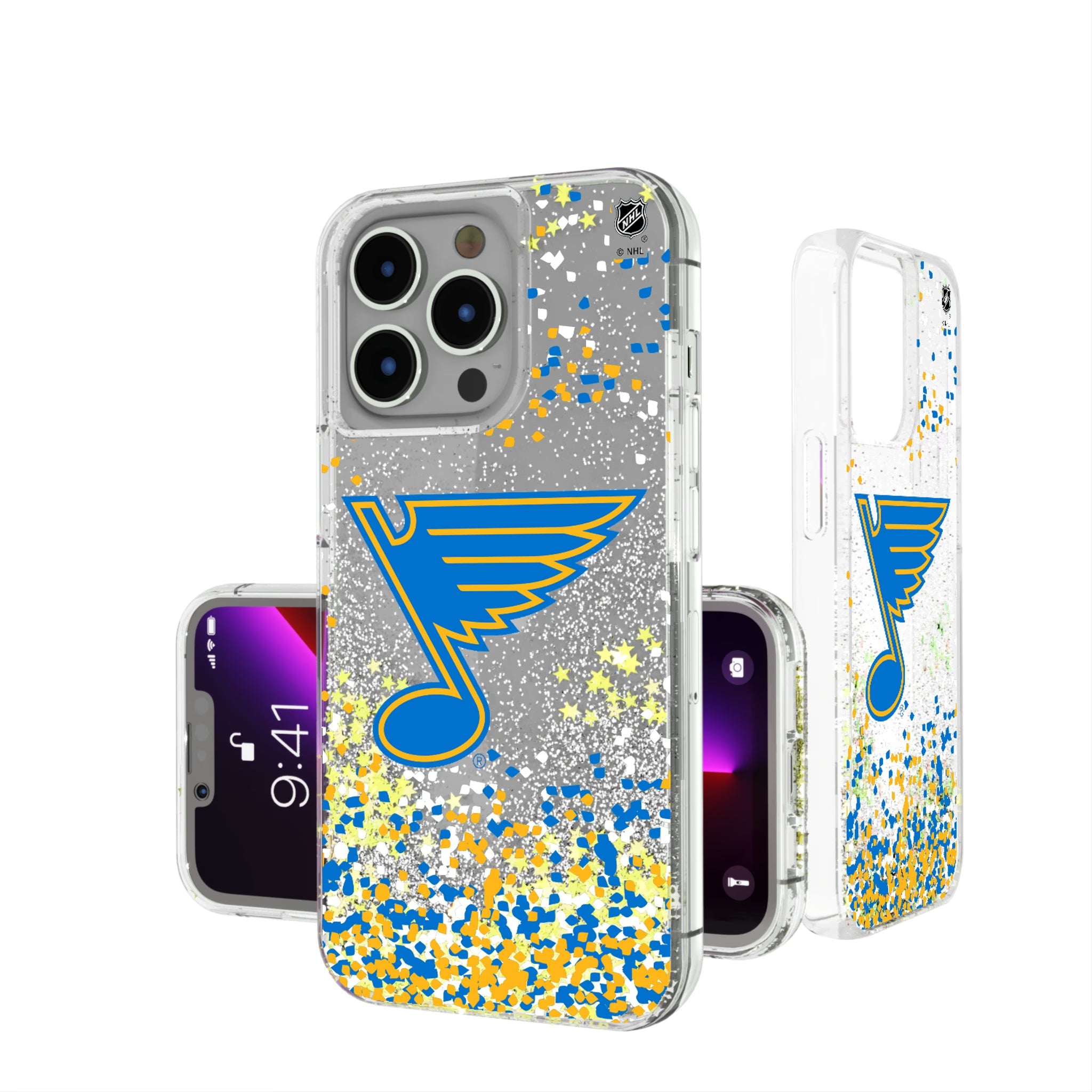 St. Louis Blues Confetti Glitter Phone Case for Apple iPhone 14