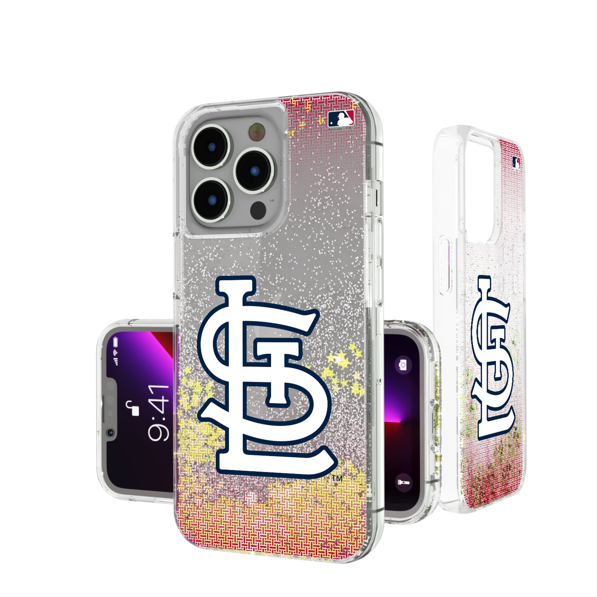 St Louis Cardinals Linen Glitter Phone Case 6