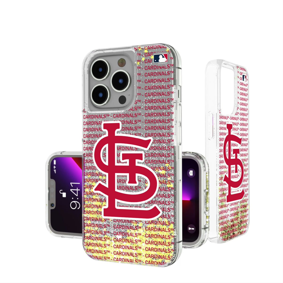 St Louis Cardinals Text Backdrop Glitter Phone Case 16