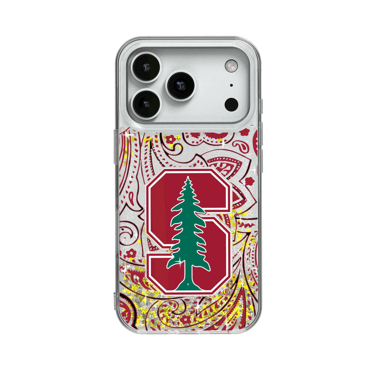 Stanford University Cardinal Paisley Glitter Phone Case 19