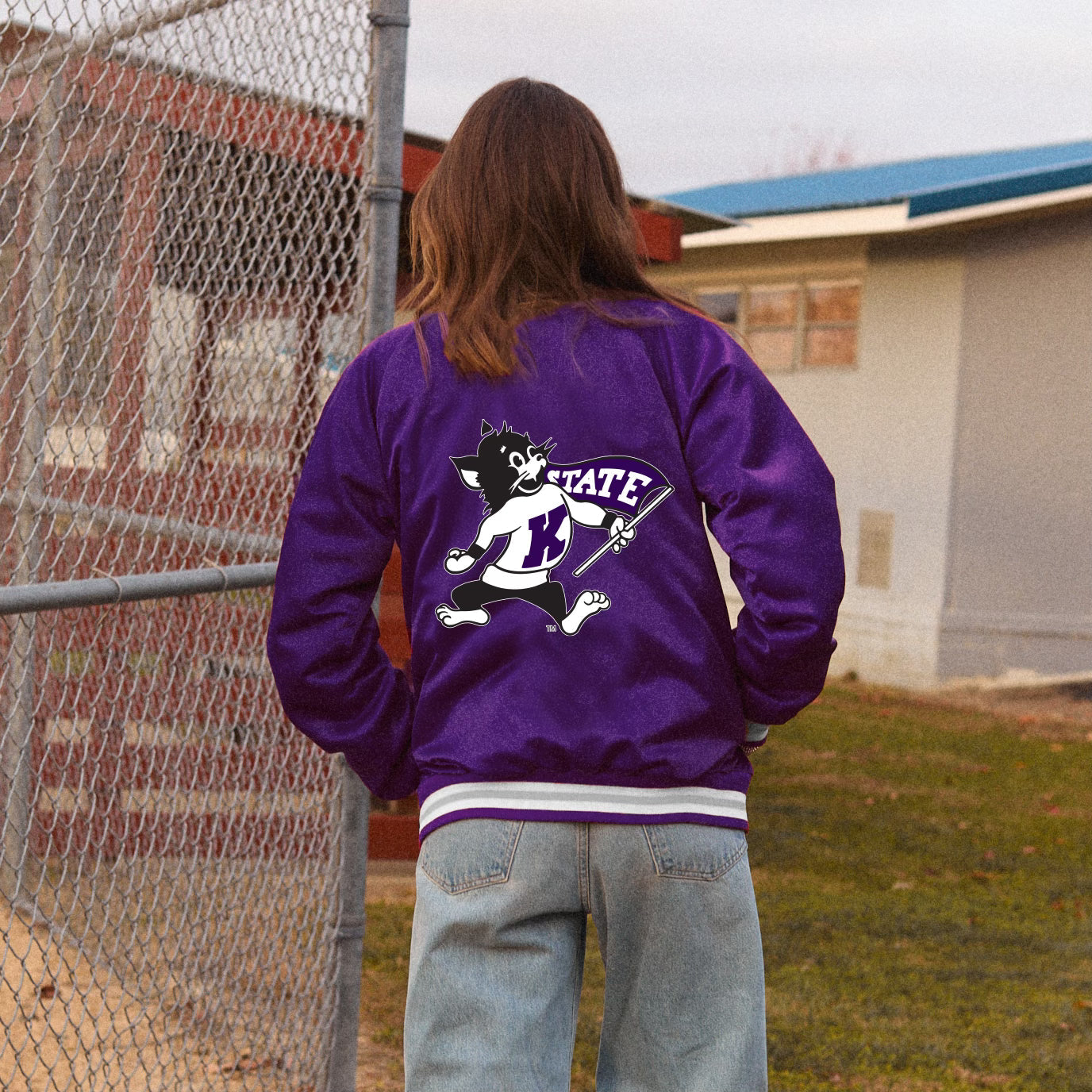 Kansas State Satin Letterman Bomber Jacket | lojobands