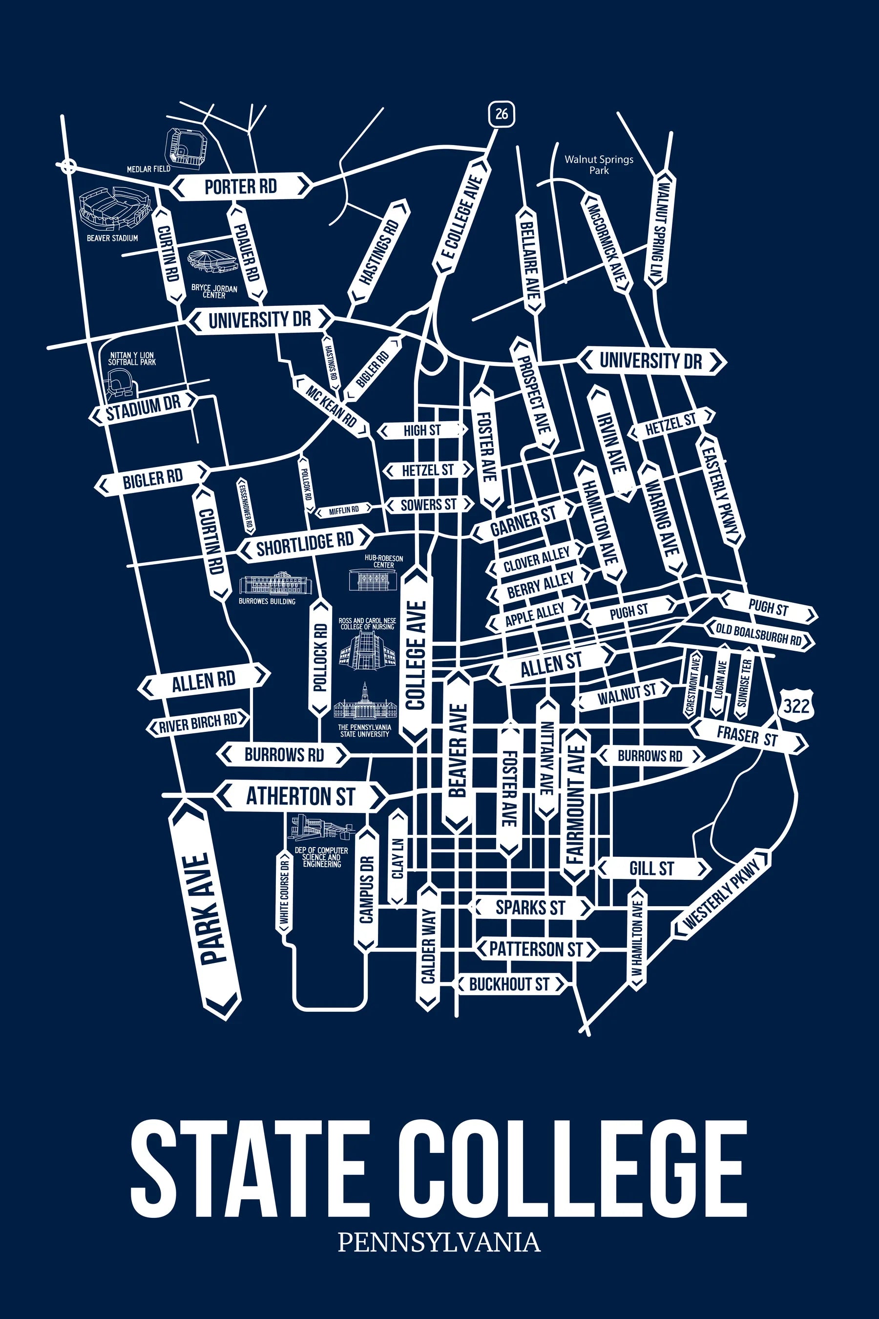 State College, Pennsylvania street map 7