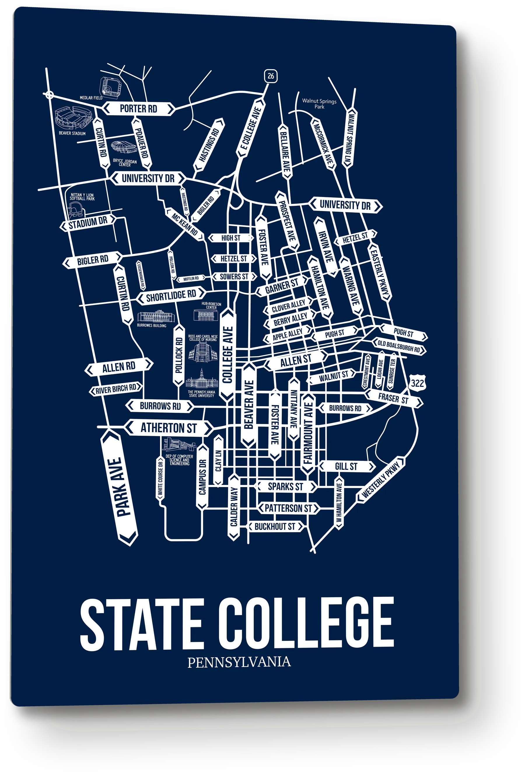 State College, Pennsylvania street map 1