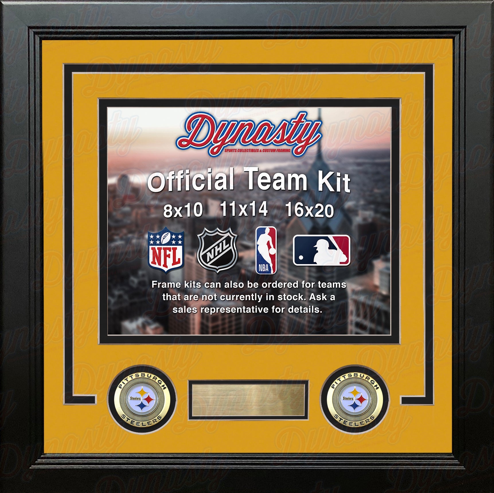 Pittsburgh Steelers Custom NFL Football 16x20 Picture Frame Kit (Multiple Colors) 2