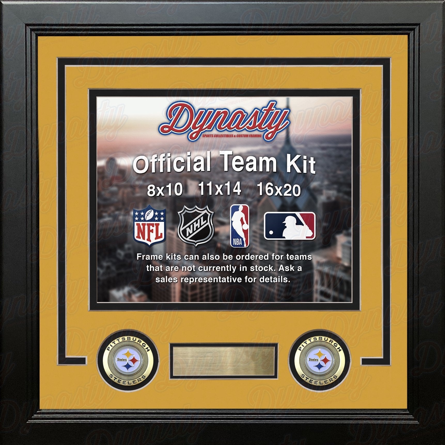 Pittsburgh Steelers Custom NFL Football 11x14 Picture Frame Kit (Multiple Colors) 2