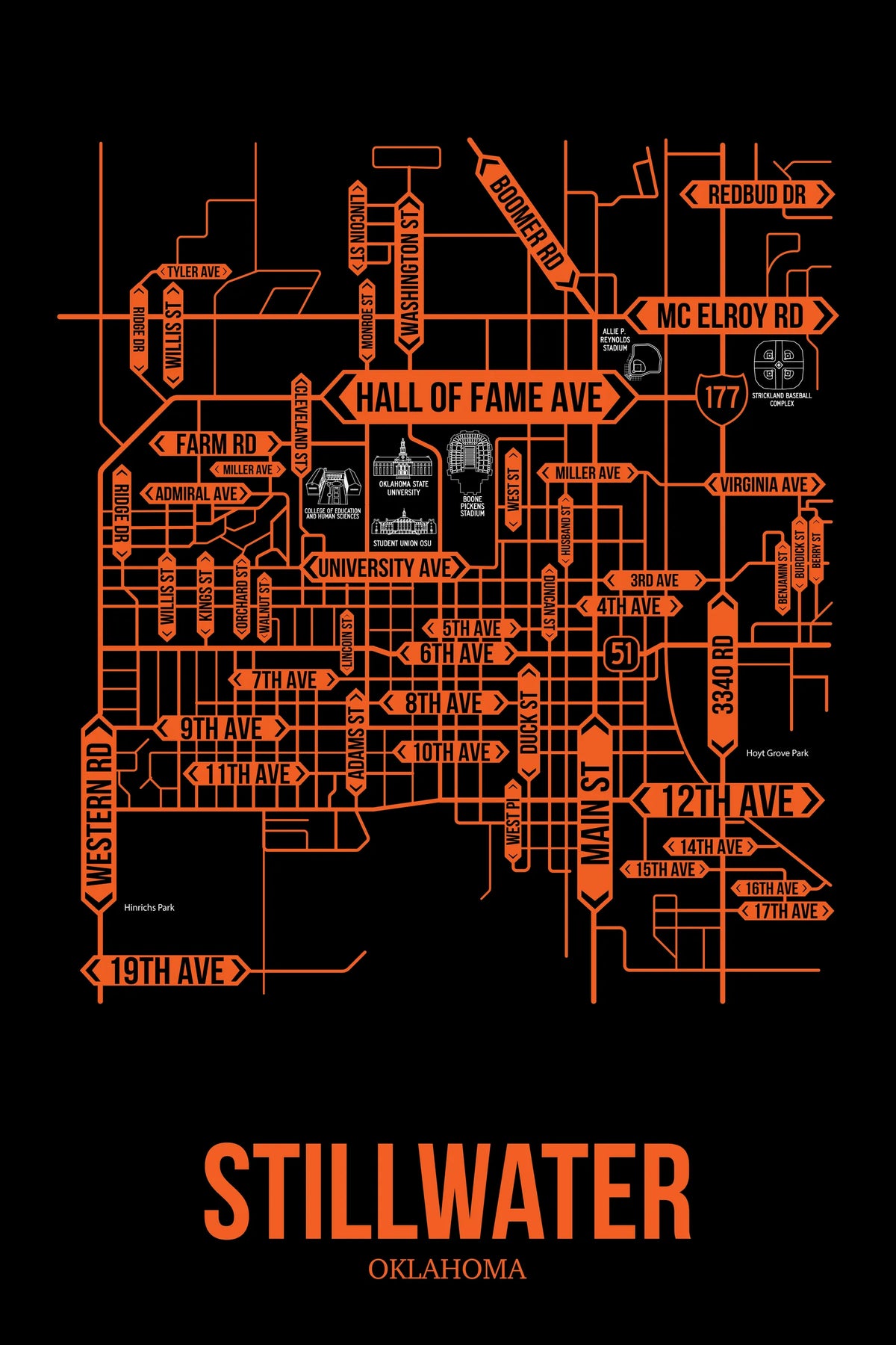 Stillwater, Oklahoma street map 7