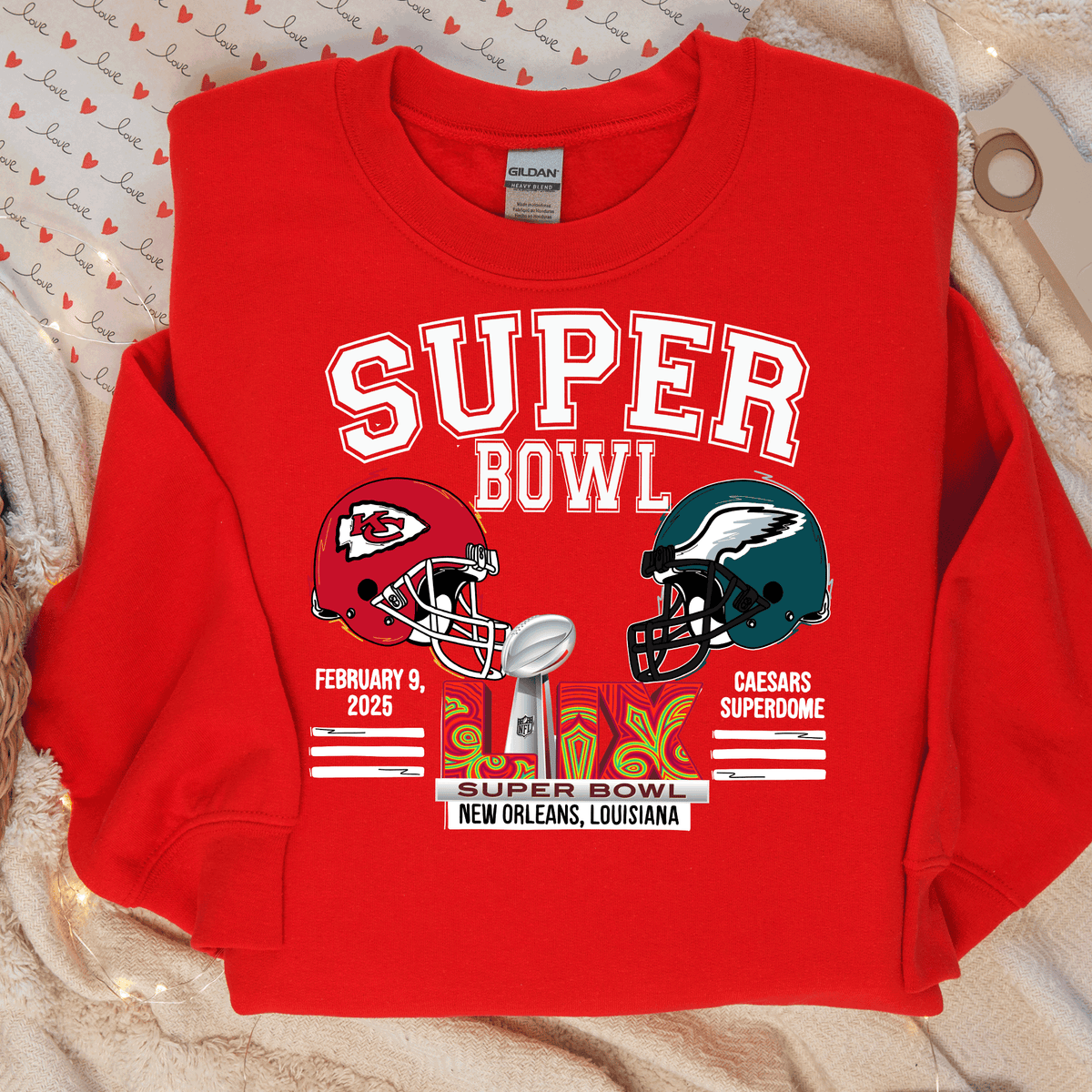 Super Bowl Kansas City Football Eagles T-Shirt, New Orleans Football Tee, Game Day Shirt Gift Comfort Colors Oversized Look