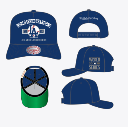 Los Angeles Dodgers - MLB World Series Champions 2020 Blue Pro Pinch Fit Hat 1