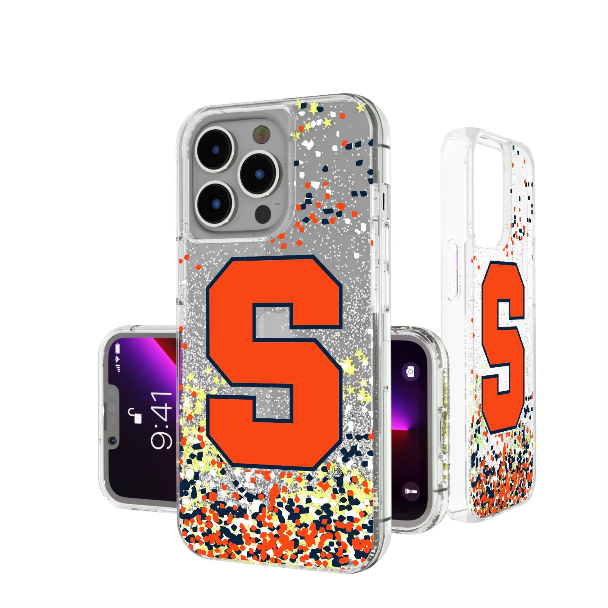 Syracuse University Orange Confetti Glitter Phone Case for Apple iPhone 3