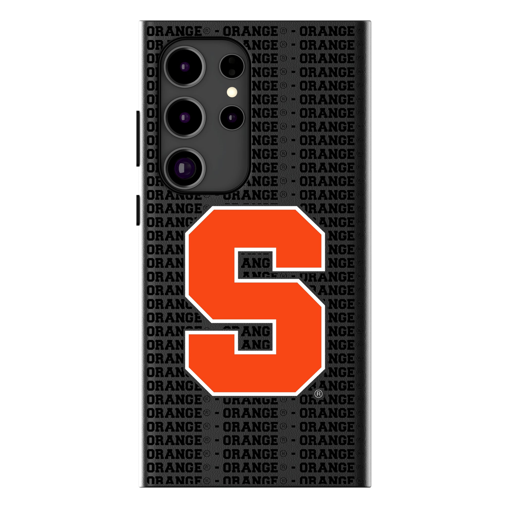 Syracuse University Orange Text Backdrop MagSafe Compatible Phone Case for Samsung Galaxy 12